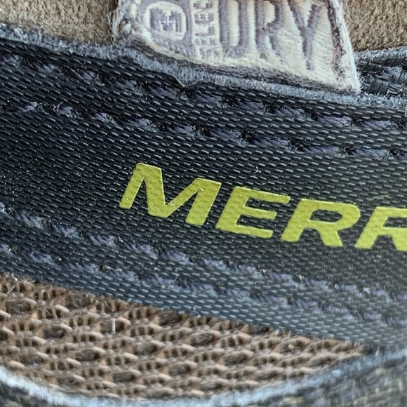 MERRELL Mens Size 12 Hiking Boots BOULDER Brown Suede Select Dry Shoes main image 6